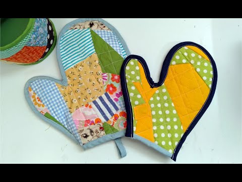 Fabric Scrap Projects] How to Make a Patchwork-Style Mitten Oven