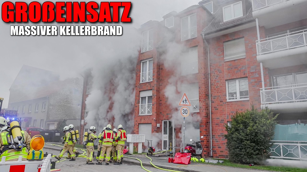[MASSIVER KELLERBRAND!] - Über 30 Bewohner gerettet - Kellerverschläge in Vollbrand - Grevenbroich -