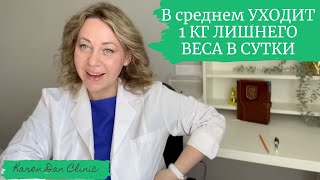 В среднем УХОДИТ 1 КГ ЛИШНЕГО ВЕСА В СУТКИ