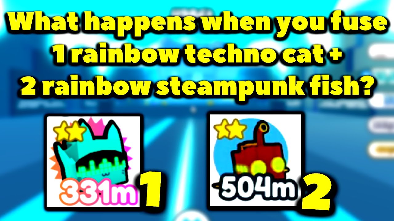 What happens when you fuse 1 rainbow techno cat and 2 rainbow steampunk