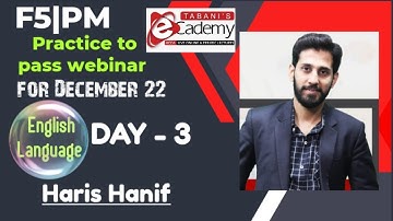 ACCA I F5(PM) I Practice to Pass Webinar I Haris Hanif
