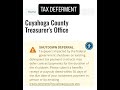 Info: treascomment@cuyahogacounty.gov or call 216-443-7400 Option 1. 