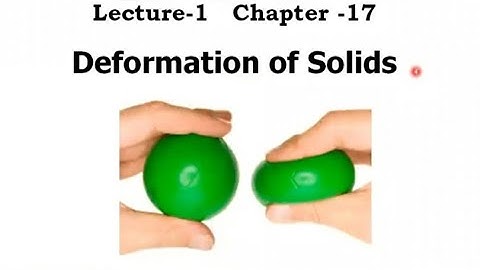 Physics Chapter# 17 Lecture# 1 Deformation of Solids