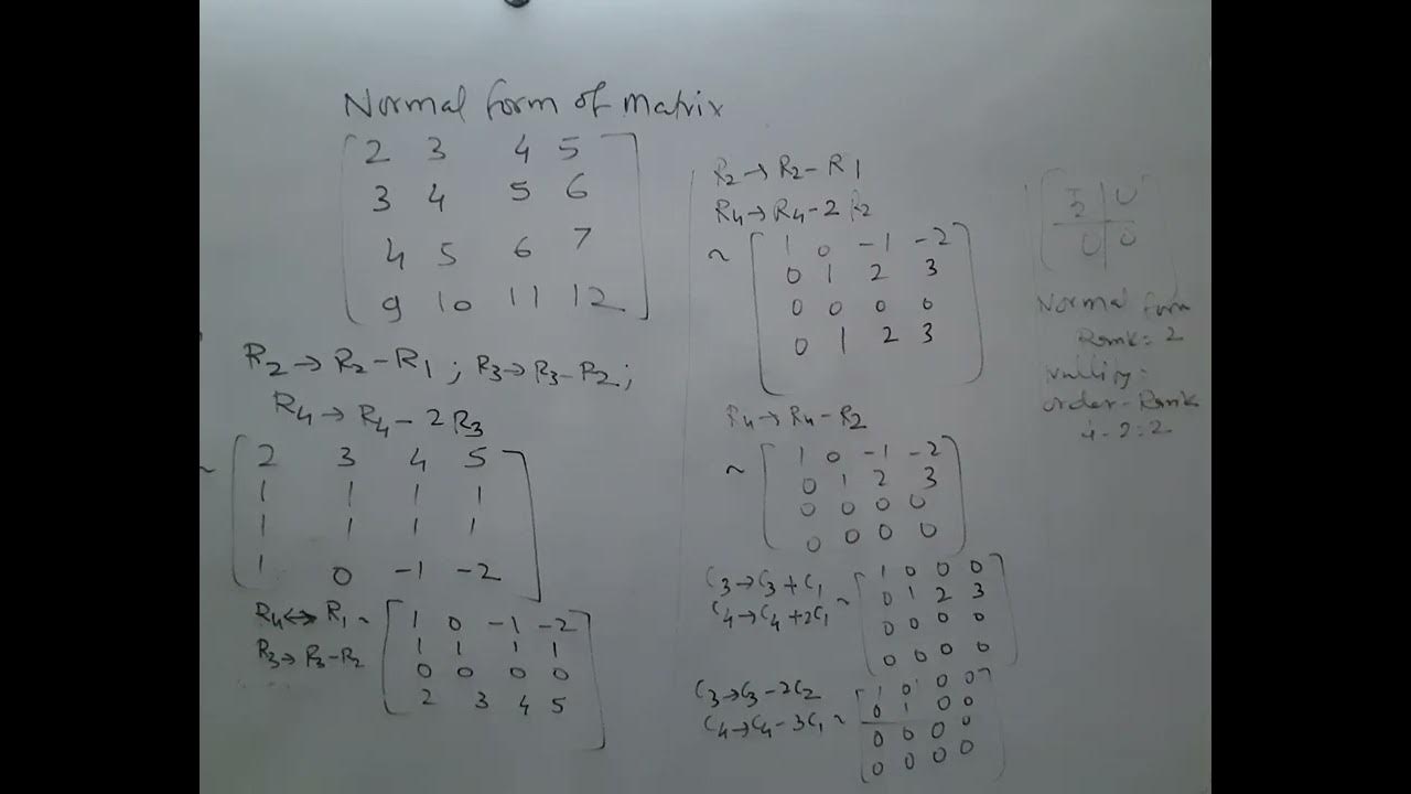 normal-form-of-matrix-youtube
