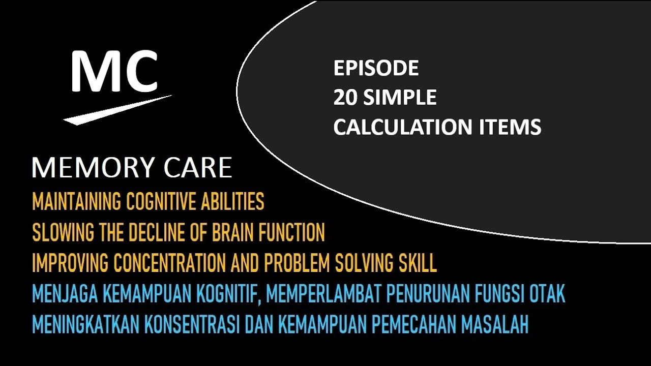 20 SIMPLE CALCULATION ITEMS