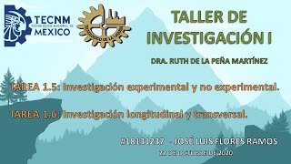 Investigación Experimental, No Experimental, Transversal y Longitudinal | Taller de Investigación I