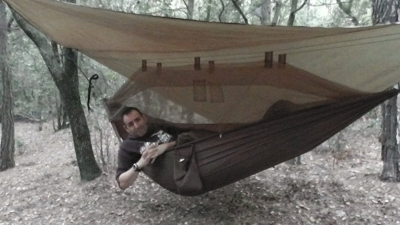Kit de hamaca mosquitera + toldo Highlander Nomad - YouTube