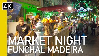 Funchal Christmas Market Night - Noite De Mercado | Madeira Portugal Christmas 4K