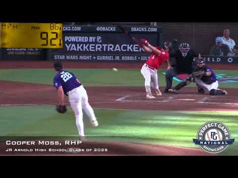 Cooper Moss Prospect Video, RHP, JR Arnold High School Class of 2025, PG National CF