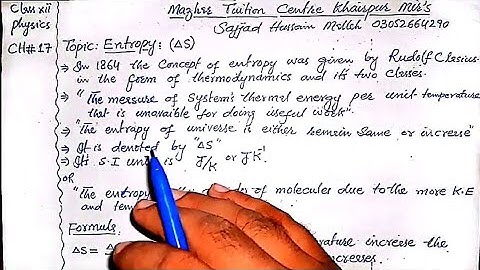 Define Entropy || Class 12 physics chapter 17 #entropy #physics 