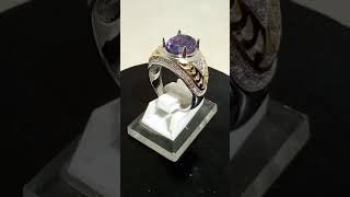 CINCIN KECUBUNG AMETHYST BRAZIL BRASIL NATURAL ungu purple violet CUTING kating  ring alpaka