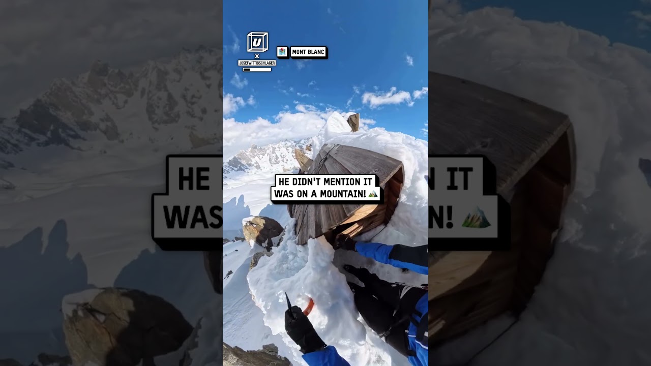 Tiniest AirBnb on mountain peak 😲🏔️🏡                              🎥: Instagram / josefwittibschlager