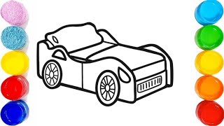 How to draw a Race Car 🏎️ Drawing painting and coloring for kids and toddlers