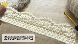 SUPER EASY Crochet Border Pattern for Beginners!  PRETTY Crochet Edging for Blanket and Jersey