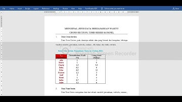 PENJELASAN DATA TIME SERIES, CROSS SECTION DAN PANEL (JENIS DATA BERDASARKAN WAKTU)