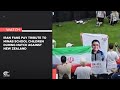 Iran fans pay tribute to Minab school children during match against New Zealand