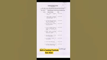 Skill in Teaching Practicals Date Sheet Punjabi University Patiala #bedcourse