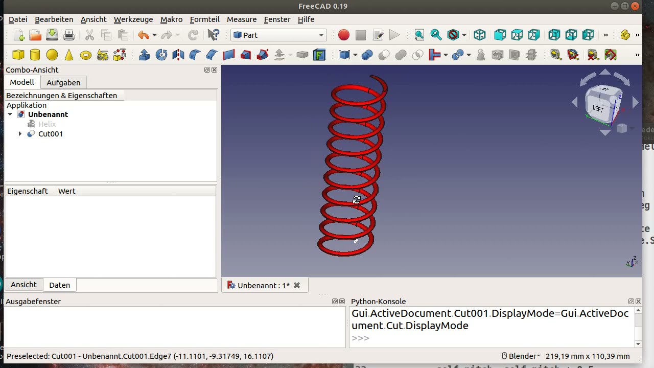 FreeCAD Druckfeder Animation