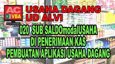 020 Sub MODALusaha di Penerimaan Kas VBA Excel - Pembuatan Aplikasi Usaha Dagang