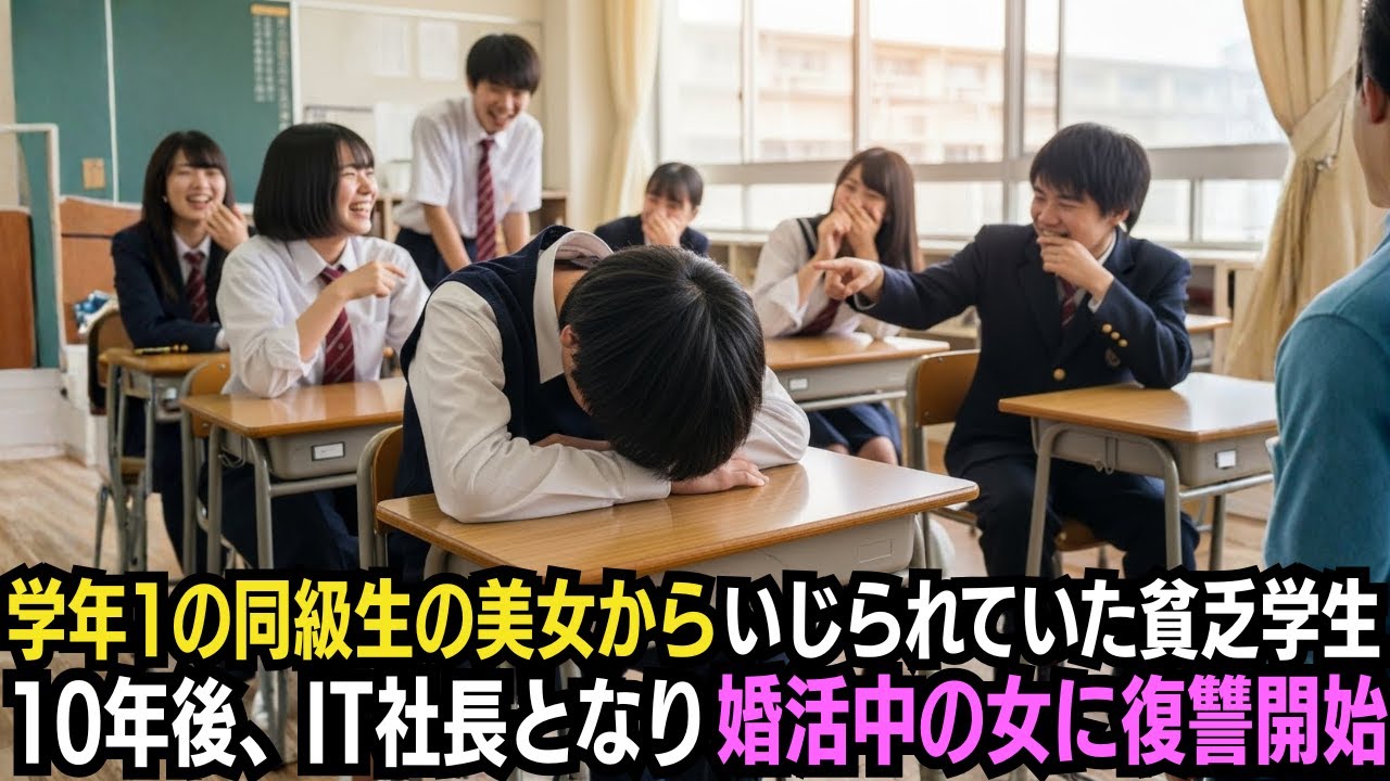 学年1の同級生美女からいじられていた貧乏学生→10年後、IT社長となり婚活中の女に復讐開始