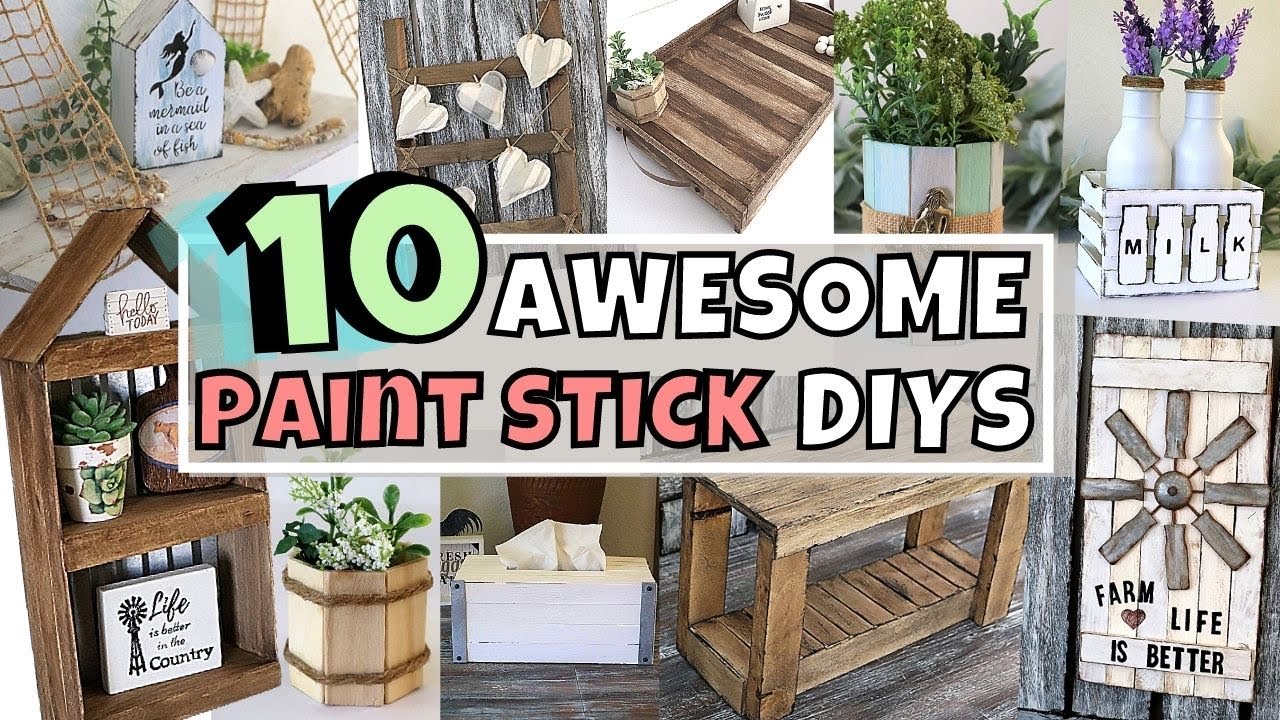 10 Paint Stick DIYS/Paint Stick Farmhouse DIYS/Paint Stick Crafts/Dollar  Tree Diy 