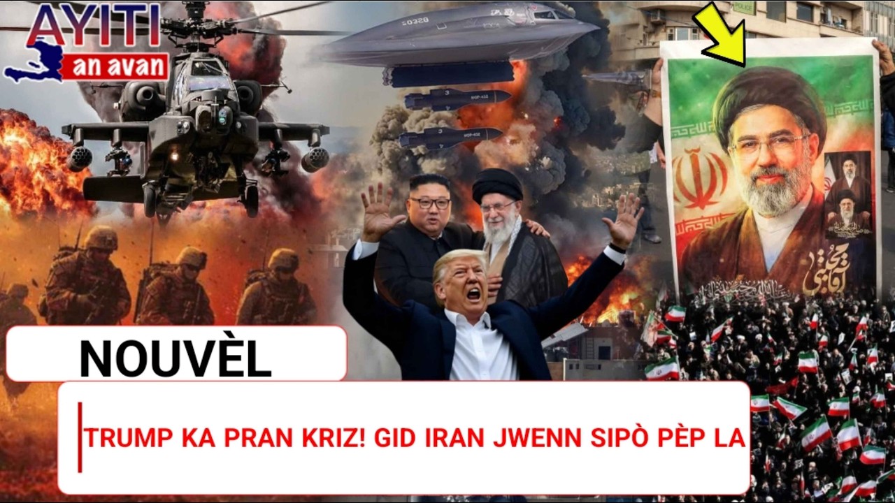 Trump Ka Pran Kriz! Pèp Iran sèmante pou yo kanpe ak Gid Siprèm lan. Prezidan Iran avèti  Lafrans!