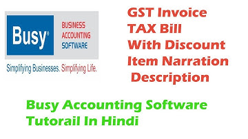 Sale TAX GST Invoice with Discount Cartage And Narrations