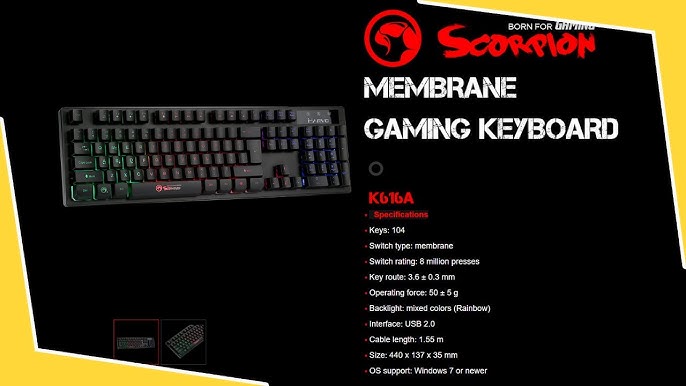 Clavier GAMING SCORPION K629G - Business Post Computer