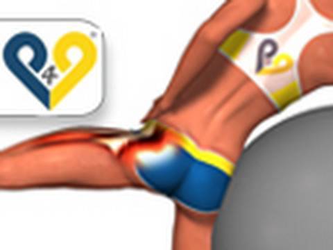 Ejercicios Gluteos : Abducción cadera con pelota suiza