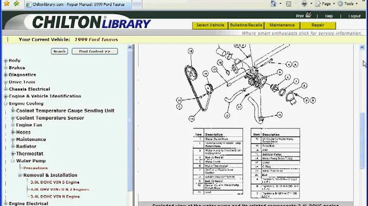 Using Chilton Library from Gale - Navigating Repair Manuals