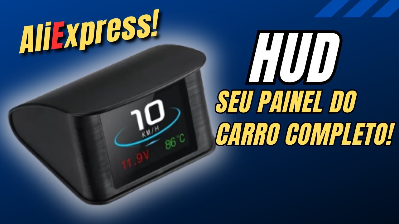 Seu carro com painel completo - Painel digital P10 OBD HUD do AliExpress