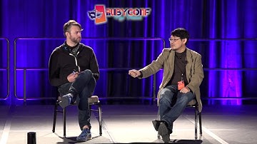 RubyConf 2017: FIRESIDE CHAT - Q&A WITH MATZ by Evan Phoenix & Matz Evan