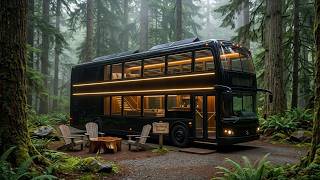 Abandoned Double-Decker Bus Transformed into a Billionaire's Forest Oasis | ASMR Transformation screenshot 5