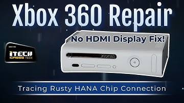 Xbox 360 repareren: geen HDMI-scherm repareren - roestschade aan de trace-lijn op de HANA-chip re...