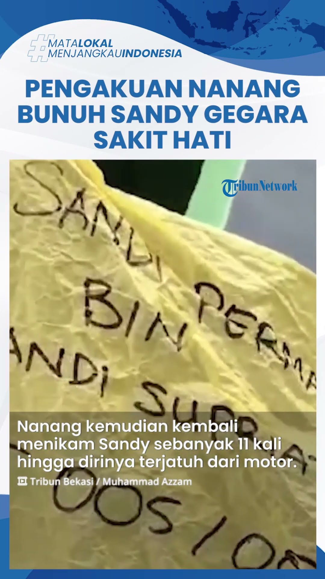 Pengakuan Nanang Tikam Aktor Sandy Permana, Didasari Motif Sakit Hati Ditatap Sinis dan Diludahi