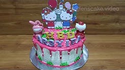 Resep Cara Membuat Kue Ulang Tahun Hello Kitty Yang Mudah dan Cantik Tanpa Spuit - Durasi: 8.06. 