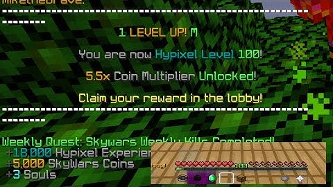 Hitting 100 Hypixel Network Level!