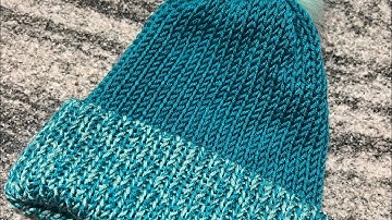 Adult size Reversible Beanie Hat Tutorial with 3 color changes - Circular Knitting Machine