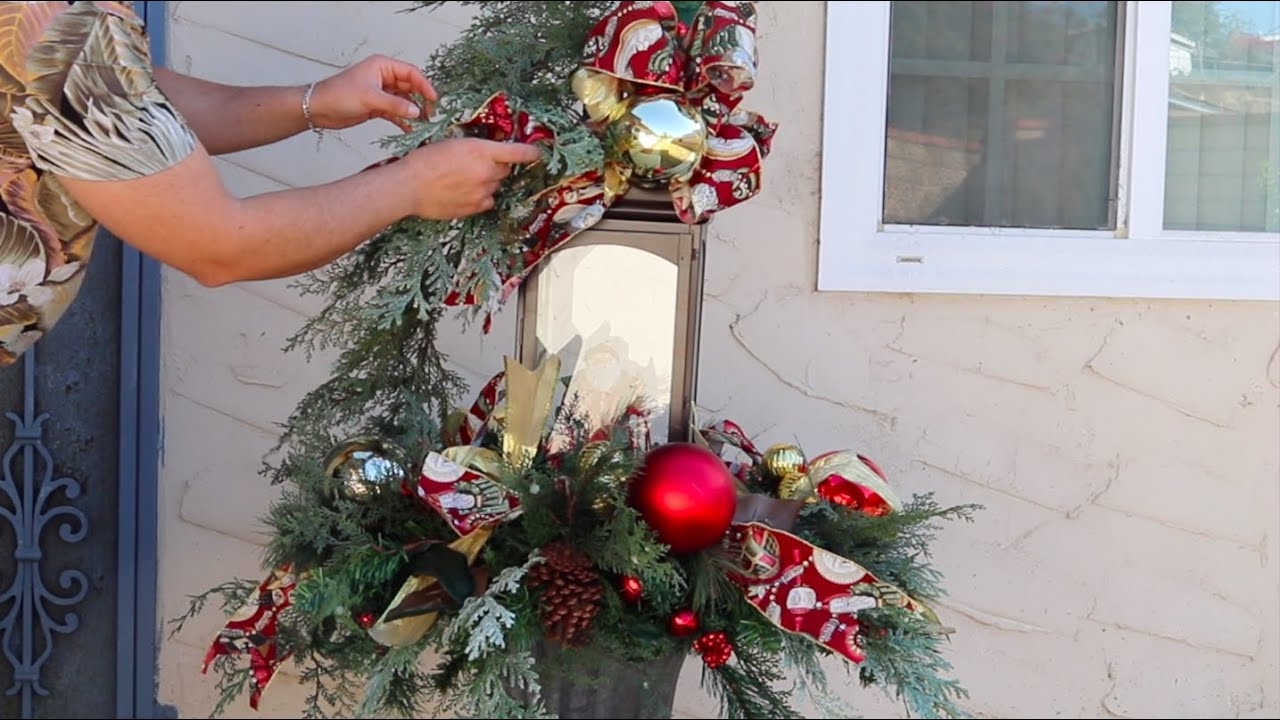 How To Decorate A Lantern for Christmas ( easy planter decor ideas ...