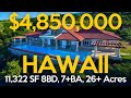 75-5785 Pikake Place Kona Hawaii |  11,322 sq ft   |  26.2 Acres on 5 Parcels  |  96ft Infinity Pool