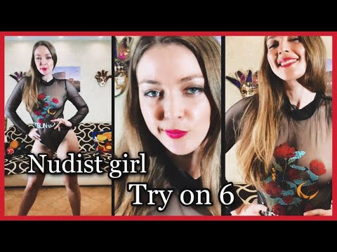 Nudist russian girl try on haul. Summer clothes. Anastasia Ocean / Нудистка примеряет секси одежду.