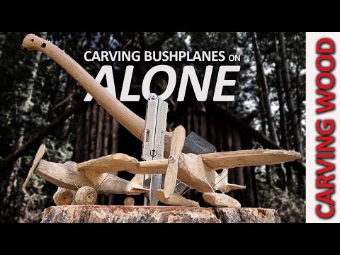 Carving Wooden Toy Airplane with Leatherman P4 - Alone Season 8