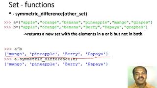 Class –8 – Python -Sequence Type–Set–Mapping Type–Dictionary and Sequence Type Conversion Functions