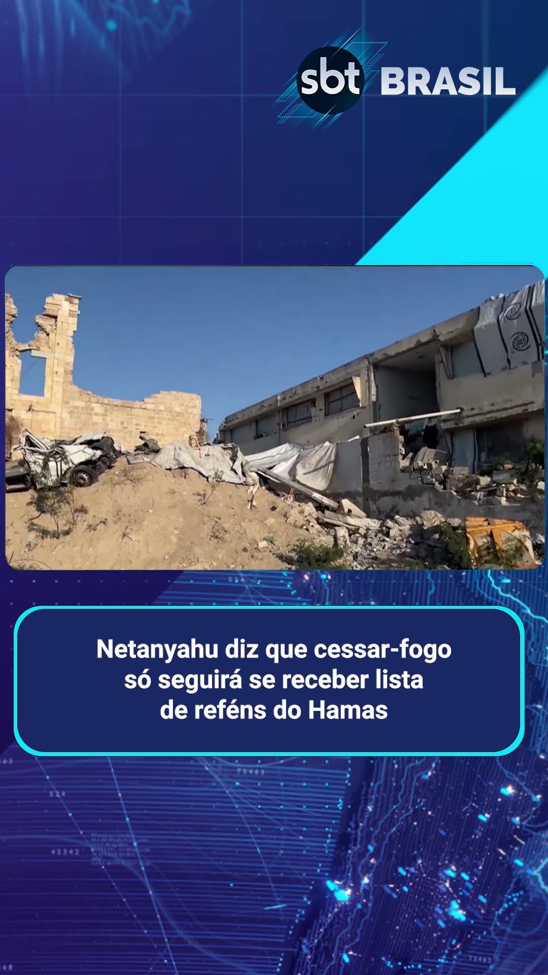 Netanyahu diz que cessar-fogo só seguirá se receber lista de reféns do Hamas | SBT Brasil (18/01/25)