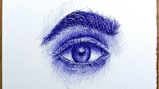 Drawing with 2 Rs Ballpoint Pen / Eye Drawing / Eye Sketch / Pen Sketch #shorts #drawing #sketch