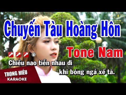 Karaoke Chuyến Tàu Hoàng Hôn Tone Nam Nhạc Sống | Trọng Hiếu