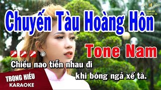 Karaoke Chuyến Tàu Hoàng Hôn Tone Nam Nhạc Sống | Trọng Hiếu