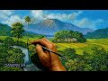 CARA MENGGAMBAR - MELUKIS PEMANDANGAN ALAM SAWAH/ HOW TO DRAW RICE FIELD LANDSCAPE BY DANDAN SA - 15