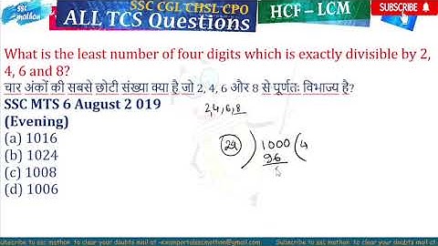 What is the least number of four digits which is exactly divisible by 2, 4, 6 and 8?