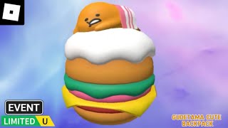 [EVENT] How To Get The FREE *Gudetama Cute Backpack* | ROBLOX Hello Kitty Cafe ^^